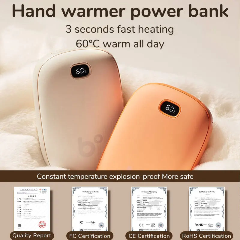 NEW JISULIFE Hand Warmers Rechargeable 3S Instant Heat USB Power Bank Portable Electric Heater - A1Smartstore®