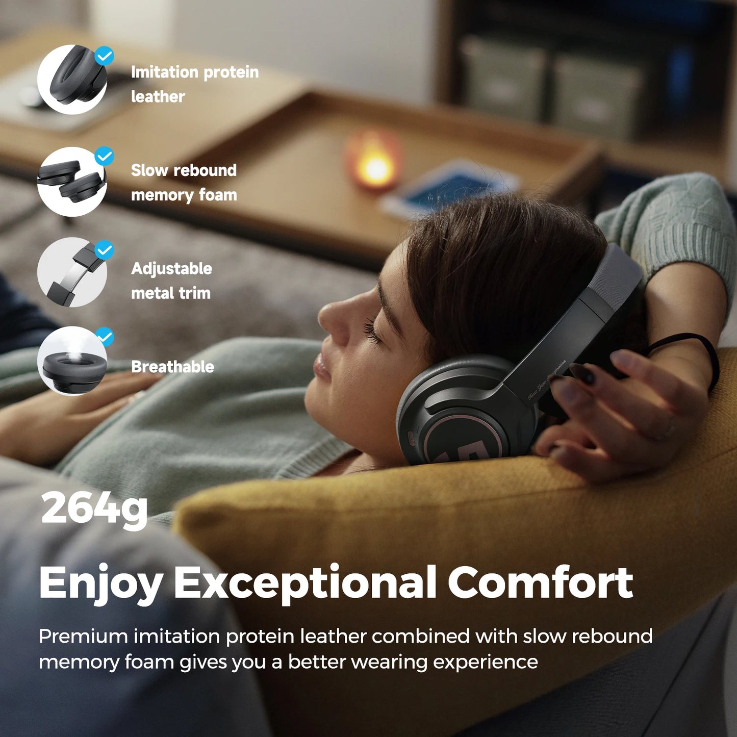 SoundPEATS Space Headphones Bluetooth 5.3 Hybrid Active Noise Cancelling Wireless Headphone - A1Smartstore®