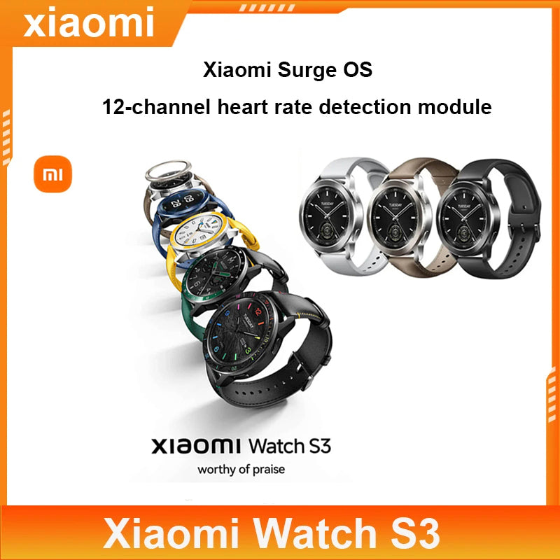 Xiaomi Watch S3 AMOLED Display Bluetooth5.2 Smart Watch Heart Rate Blood Oxygen Monitoring 5ATM Waterproof Sports Tracking