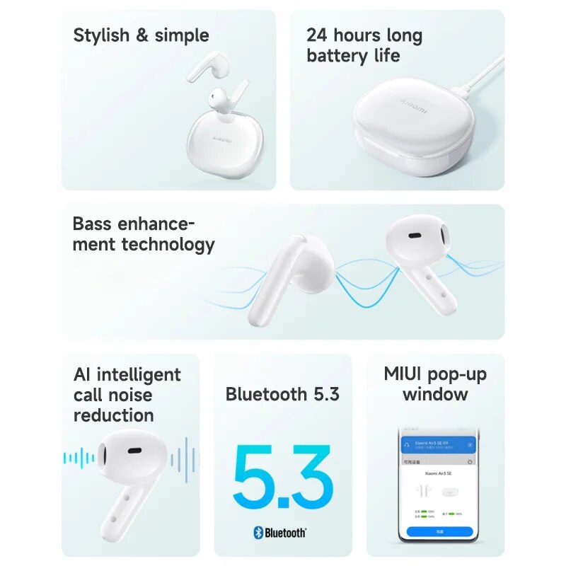 New Xiaomi Air3 SE TWS Earphones Call Noise reduction long battery life Bluetooth 5.3 - A1Smartstore®