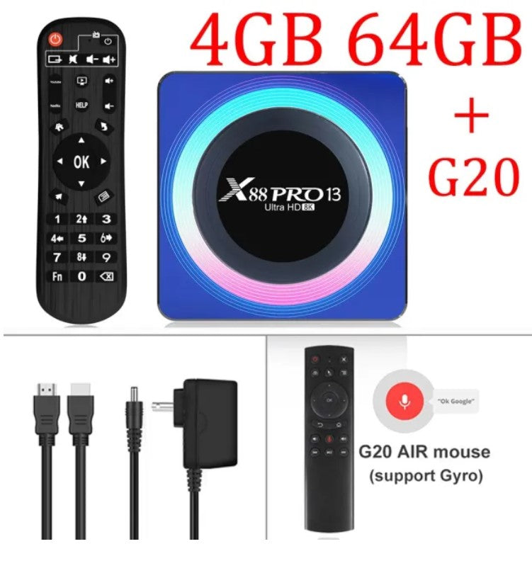 New X88 PRO 13 TV Box Android 13 8K WIFI 6 RK3528 Quad-Core 4GB 64GB Bluetooth 5.0 Media player - A1Smartstore®