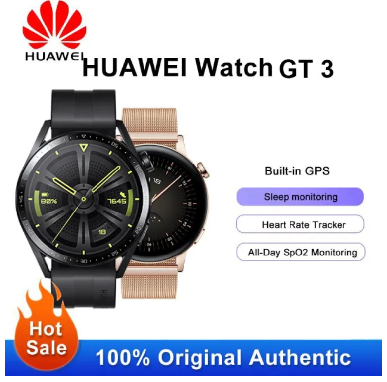 NEW Huawei Watch GT3 (JPT-B19) 46mm Bluetooth 5ATM 1.43" AMOLED SpO2 Smartwatch - A1Smartstore®