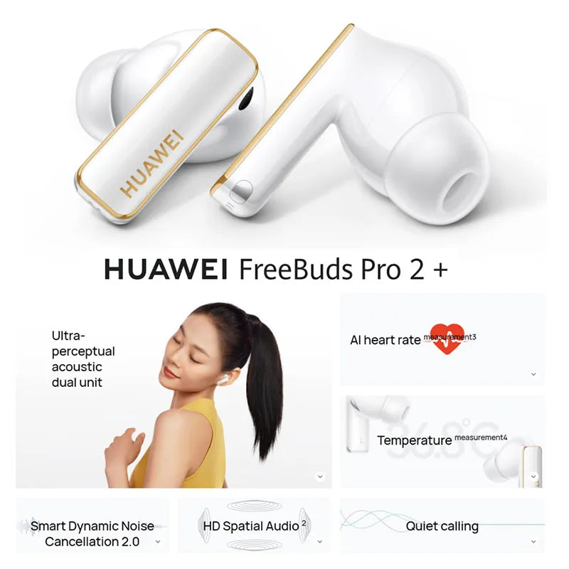 New HUAWEI FreeBuds Pro 2 Plus Headphones Wireless Bluetooth Earbuds TWS Dynamic Noise Reduction Earphones - A1Smartstore®