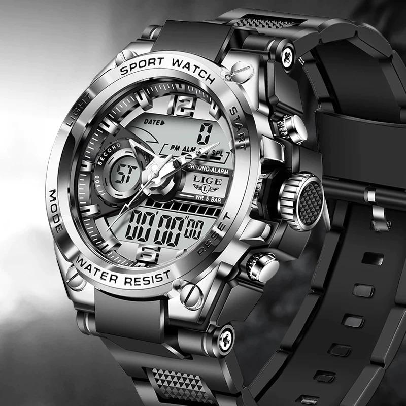 2021 LIGE Sport Men Quartz Digital Watch Creative Diving Watches Men Waterproof - A1SmartStore®
