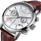 2021 New Mens Watches LIGE Top Brand Leather Chronograph Waterproof Sport Quartz Watch - A1SmartStore®