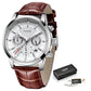 2021 New Mens Watches LIGE Top Brand Leather Chronograph Waterproof Sport Quartz Watch - A1SmartStore®