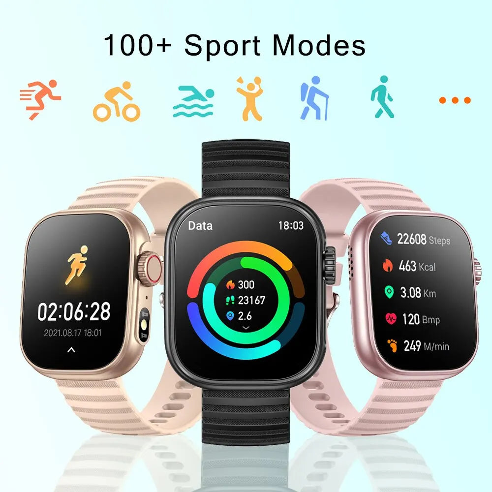 SENBONO Smart Watch Men Women LED Flashlight 100+ Sport Modes Fitness Tracker Body Temperature 2.01” Screen Smartwatch Men Women - A1Smartstore®