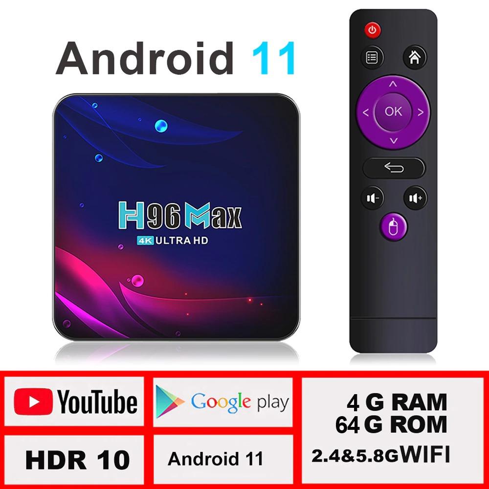 H96 Max V11 Android 11.0 TV Box Quad core 4GB+64GB 4K Smart TV Box - A1SmartStore®