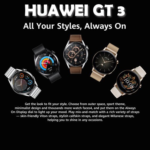 HUAWEI WATCH GT 3 Smart Watch SpO2 Monitoring All-Day Battery Life Wireless Charging Accurate Heart Rate Monitoring - A1SmartStore®