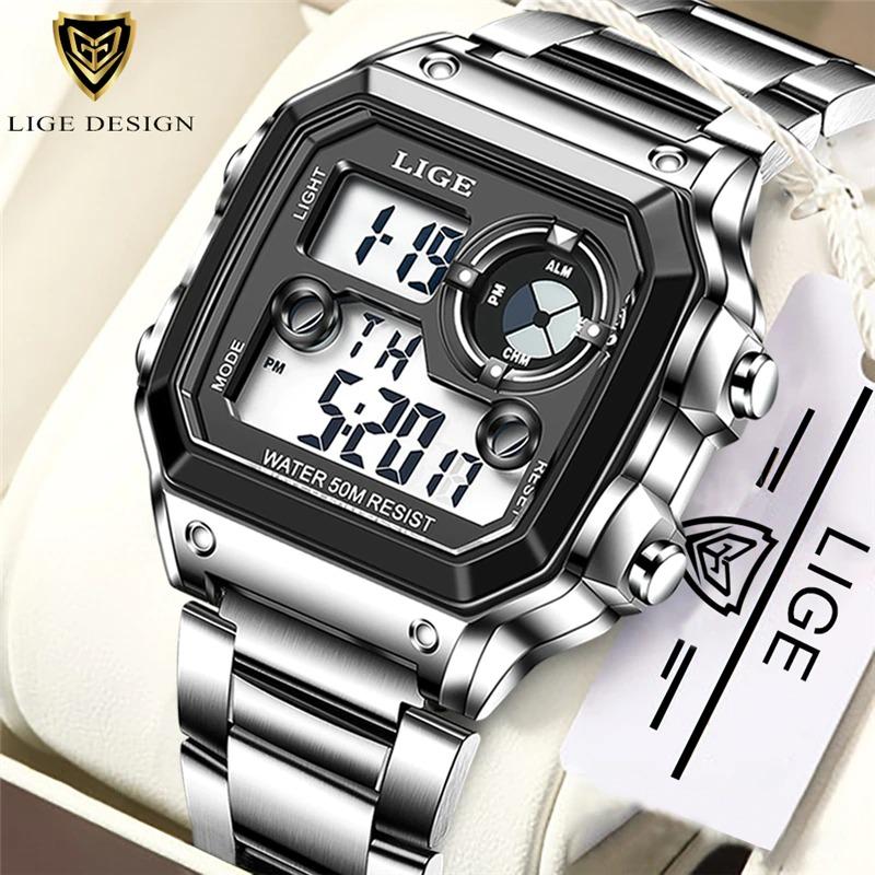 LIGE Brand Men Digital Watch Shock Military Sport Watches Fashion Waterproof - A1SmartStore®