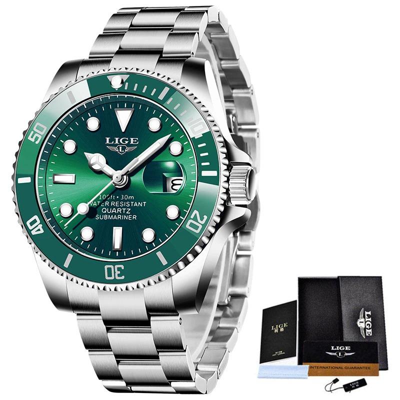 LIGE Top Brand Luxury Fashion Diver Watch Men 30ATM Waterproof Date Clock Sport Watches - A1SmartStore®