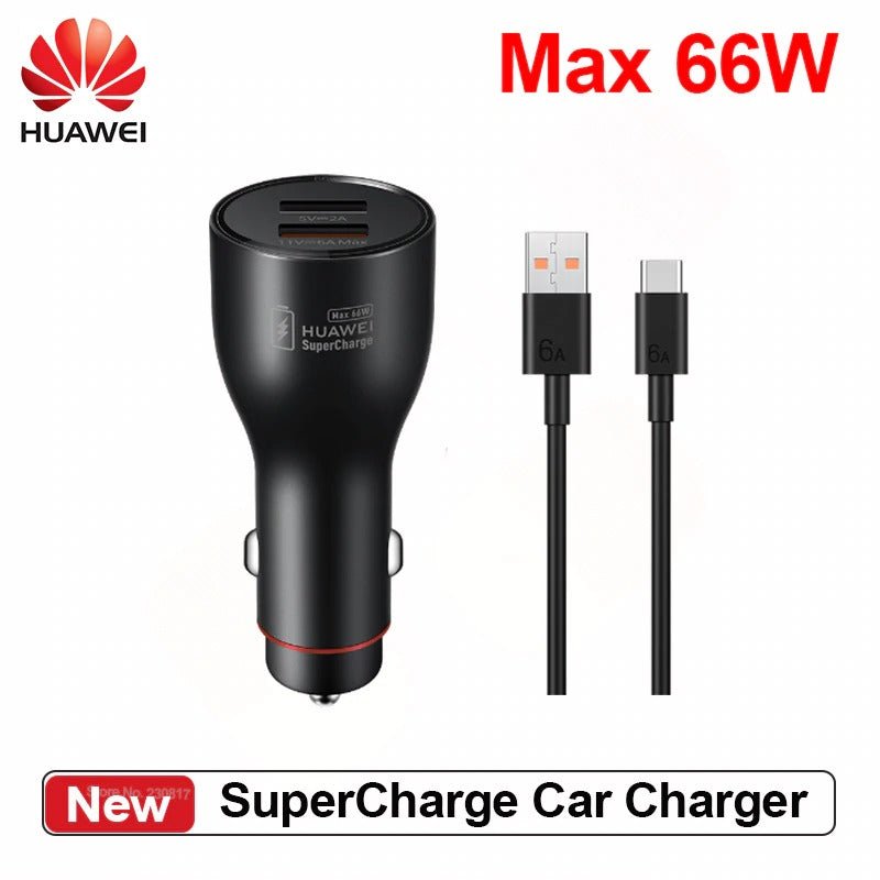 New Huawei SuperCharge Car Charger Max 66W Original Quick Fast Charge Dual USB - A1SmartStore®