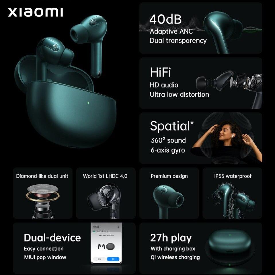 New Xiaomi Earphone 3 Pro Mi Wireless Headphones TWS BT 5.2 40dB Noise Reduction Earbuds - A1SmartStore®