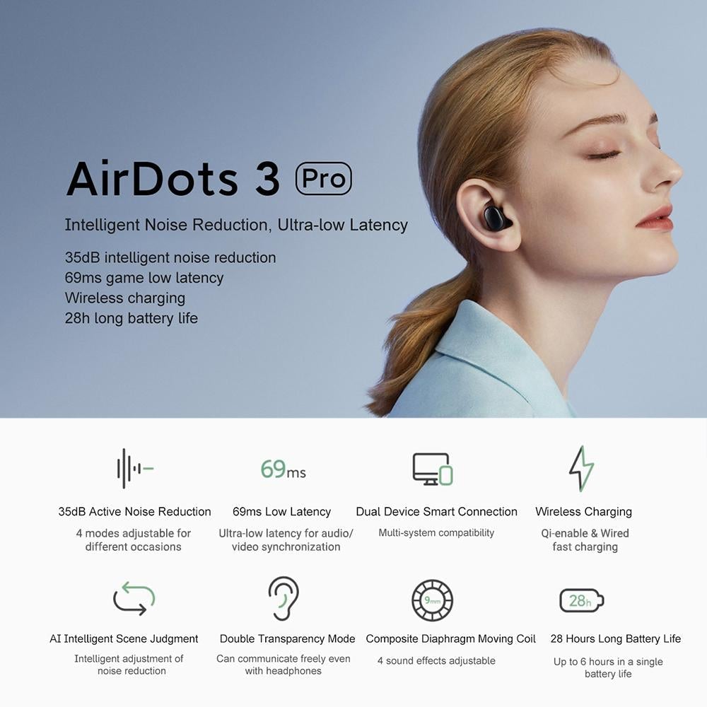 New Xiaomi Redmi Airdots 3 Pro True Wireless Bluetooth 5.2 TWS Earbuds With AI Noise Reduction - A1SmartStore®
