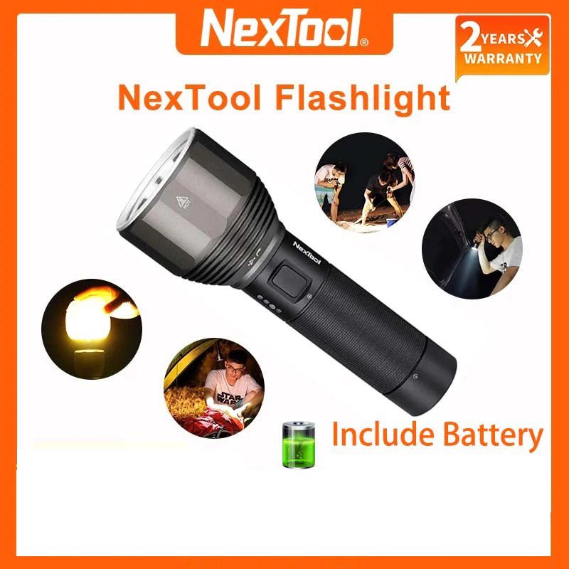 Youpin NexTool 2000lm 380m Outdoor 5 Modes USB Rechargeable Flashlight - A1SmartStore®
